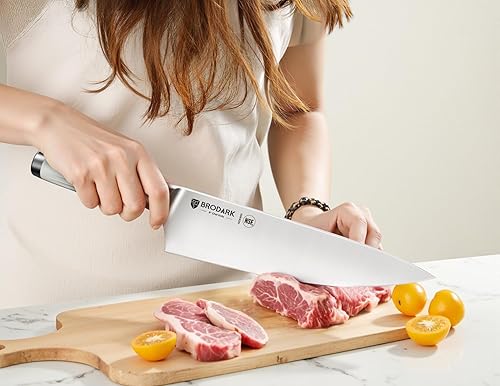 Miniatura 6 de BRODARK Juego de cuchillos de cocina de 15 piezas con bloque y varilla de afilar, juego de bloques de cuchillos de acero inoxidable alemán de espiga