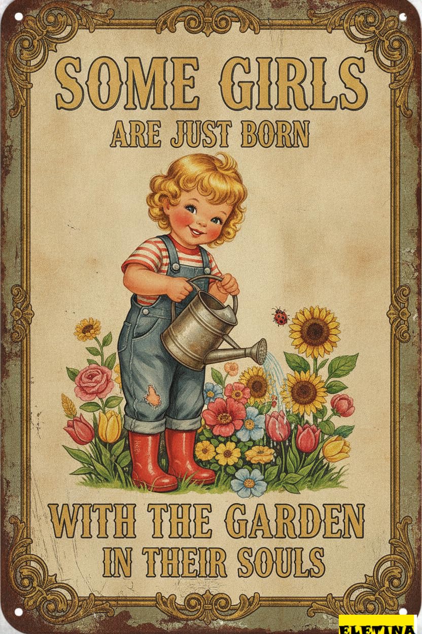 Personalized Sign for Man Cave Garden S Outside Some Girls Are Just Born With The Garden Metal Tin Vintage Outdoor Decor Yard Patio Shed 8x12inch Private Property Decorative