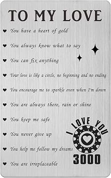 Yobent I love You Gifts Him, Reasons Why I Love You Card | Unique Simple Love Gift for Husband Wife Wallet Card, Unique Present to Men Boyfriend