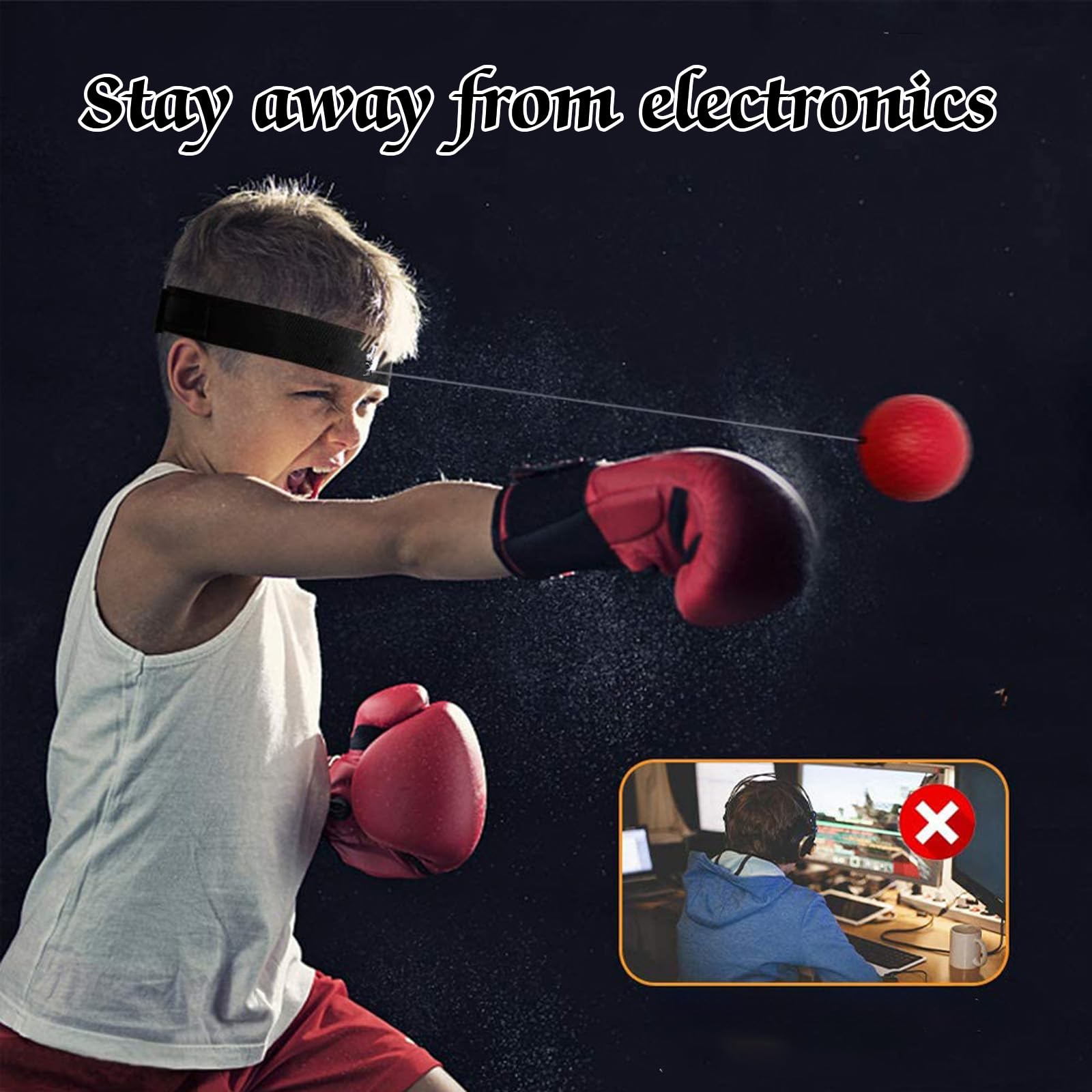 Handpratzen Boxen und 6oz Boxhandschuhe Set für Kinder, Handpratzen Boxpratzen Box Handschuhe Kinder Set mit 3 Boxen Reflexball und Boxbandage für Kick Box Training MMA Muay Thai Karate Taekwondo