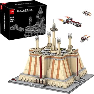 WLOXBKF 21036 Jedi Temple Architecture Building Blocks, Star Plan Toys Spaceship UCS Imperial Star Destroyer City Building Collection, Force Attack Republic Building Set for Age 14+ (3745PCS)