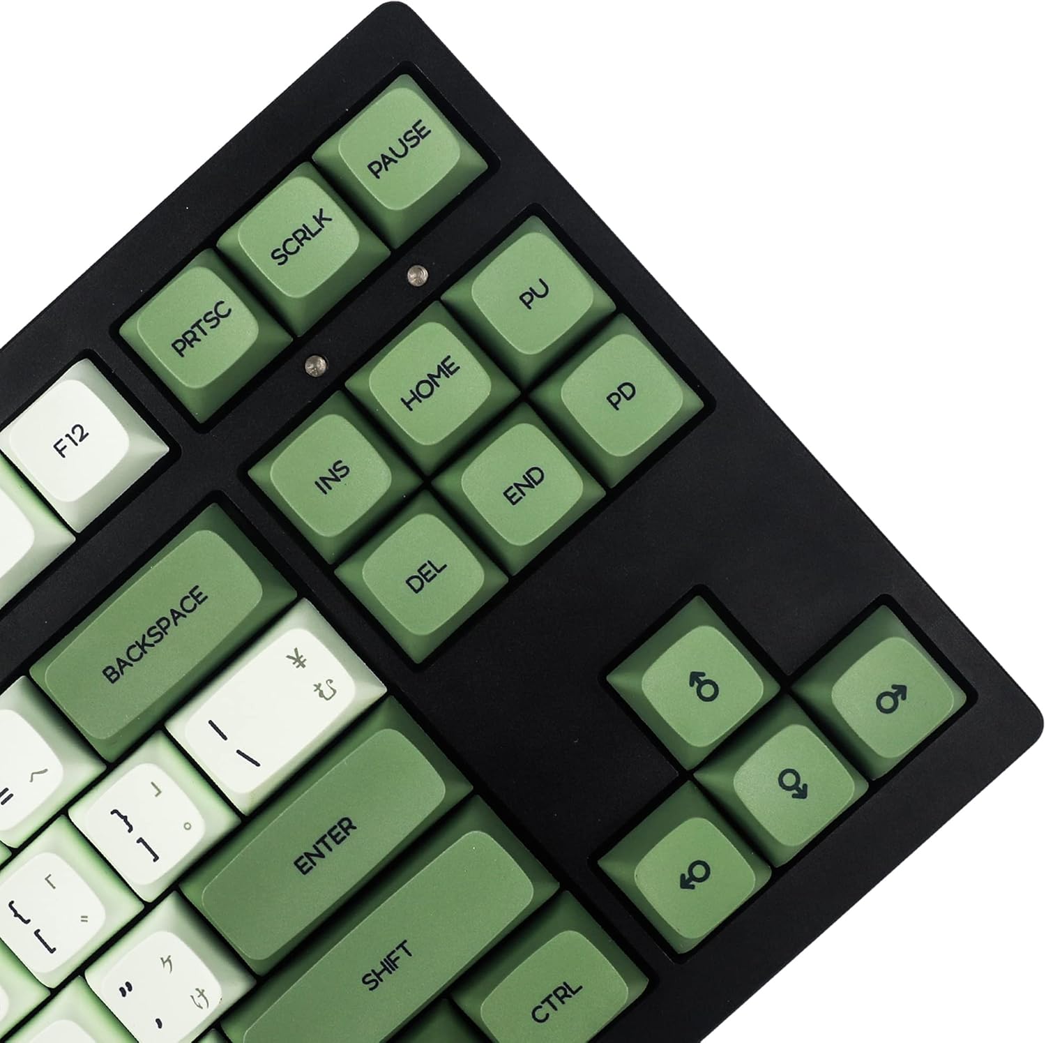 YMDK Matcha 3.0 Dye Sub ZDA PBT Keycap Similar to XDA Japanese Korean Russian for MX Split Keyboard 104 87 61 Melody 96 KBD75 ID80 GK64 68（Only Keycap） (Matcha Japanese Kit 3.0)