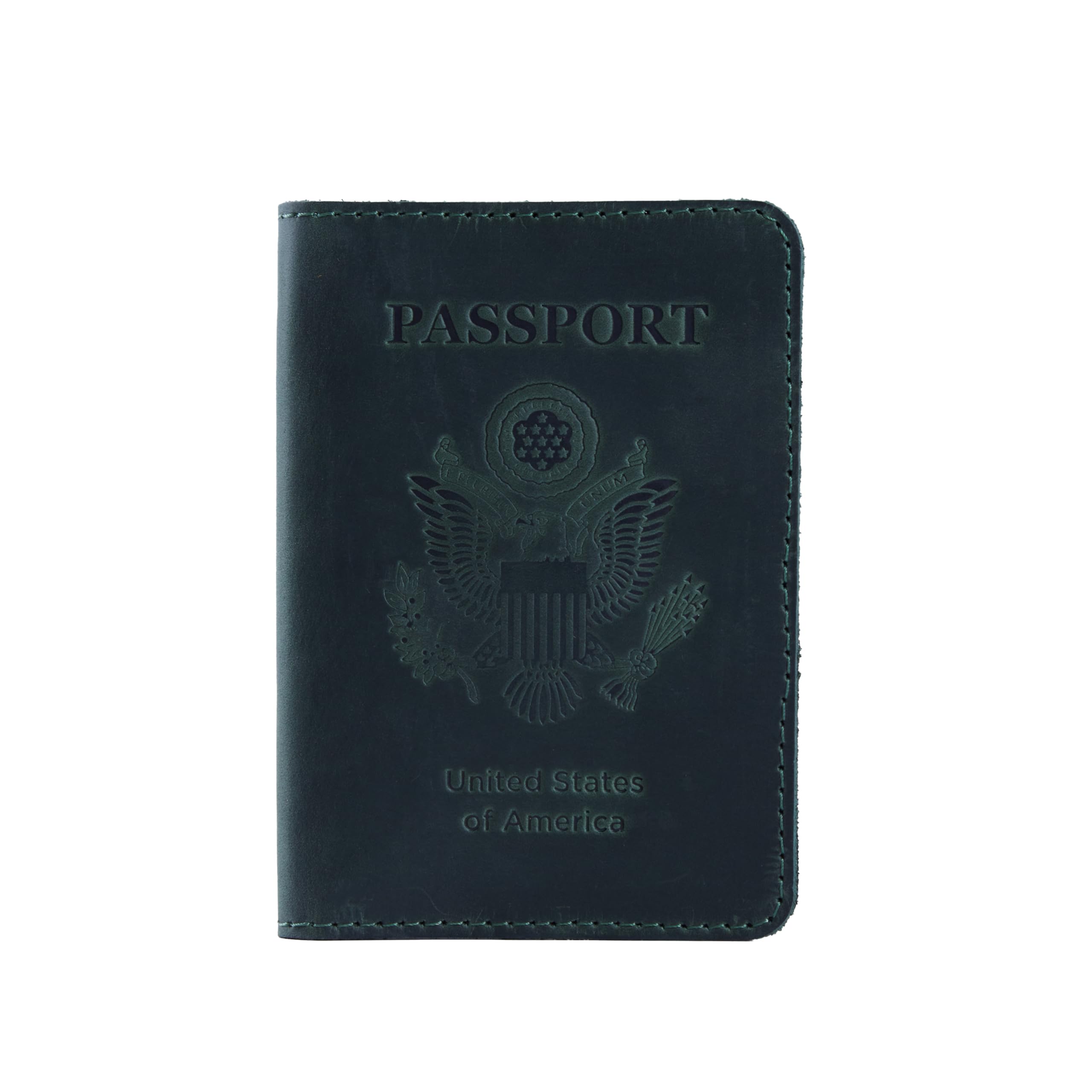 Genuine Leather US Passport Holder - Passport Wallet - Passport Case with Card Slots & Note Compartment, Vintage Red, Vintage Green, Standard passport fit, Patriotic Usa-image-21