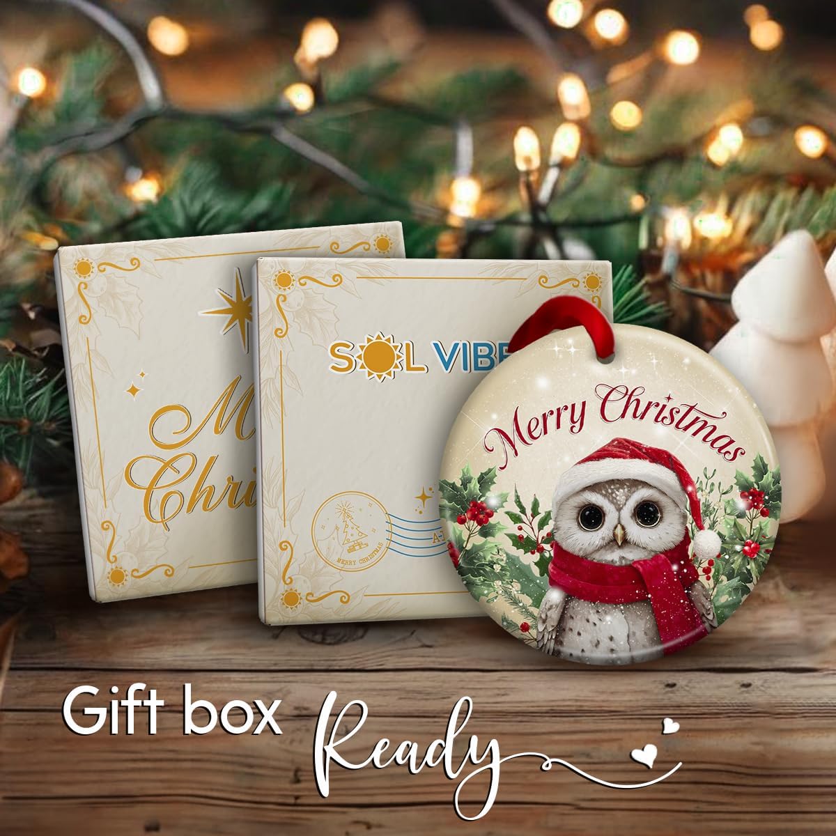 Owl Christmas Ornament 2025 – Adorable Animal Christmas Tree Decoration, Holiday Keepsake Gift for Kids, Festive Owl Xmas Tree Decor, Winter Gift Ideas for Animal Lovers, Friends and Family - Image 6