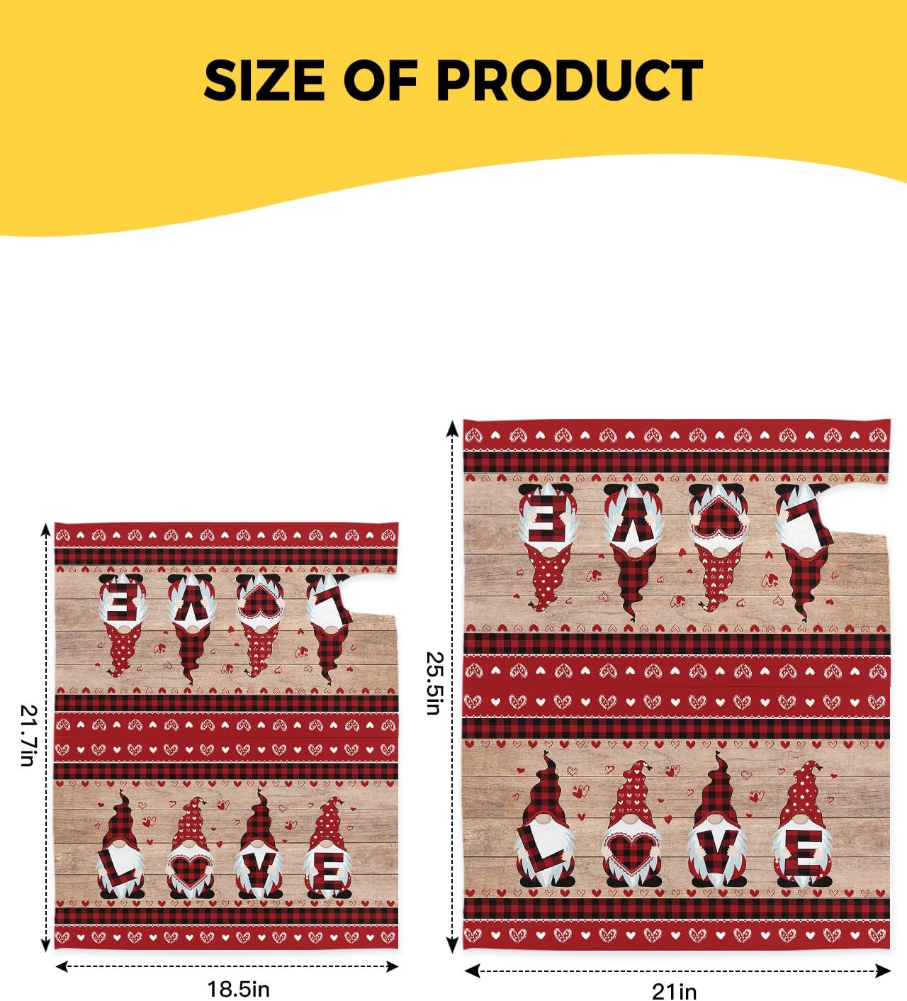 Mailbox Cover, Valentine's Day Love Gnomes Buffalo Plaid Mailbox Wrap Magnetic Mailbox Covers for Garden Yard Outdoor Decoration,Farmhouse Home Mailbox Post Box Cover Wraps Standard Size 18"x21"