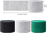 Vista 3 de Serpentinas de decoración de fiesta de color negro, verde y plateado, 9 rollos de graduación, boda, hombres, niños, cumpleaños, baby shower, crepé