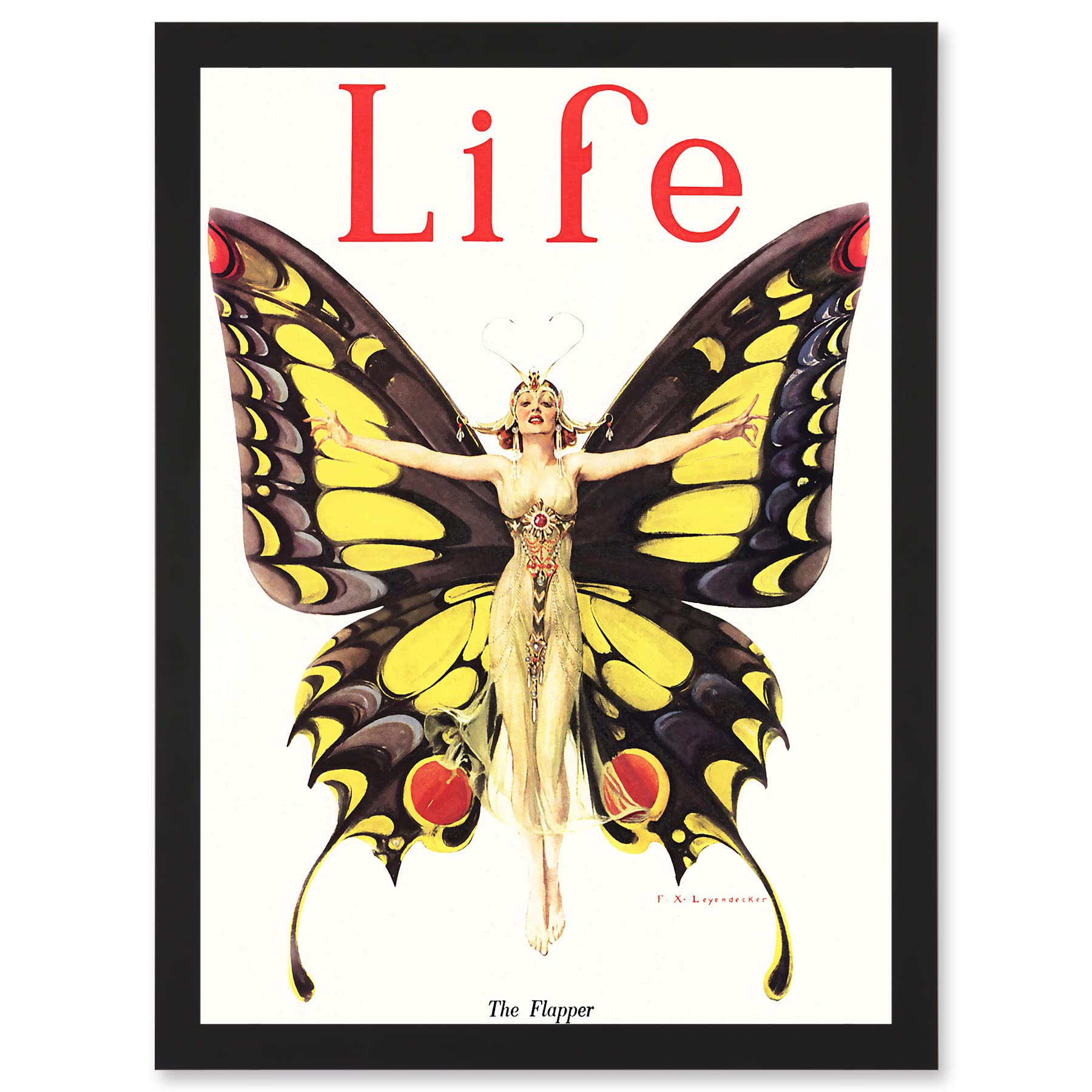 Artery8 Magazine 1922 Life Butterfly Dance Flapper Roaring Twenties A4 Artwork Framed Wall Art Print