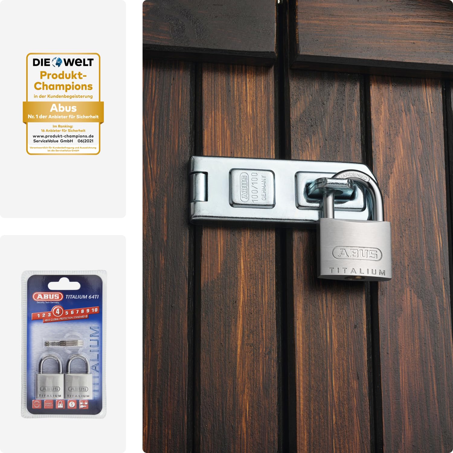 Abus 561863 - 64Ti/30 Candado Titalium De 30 Mm, Grigio
