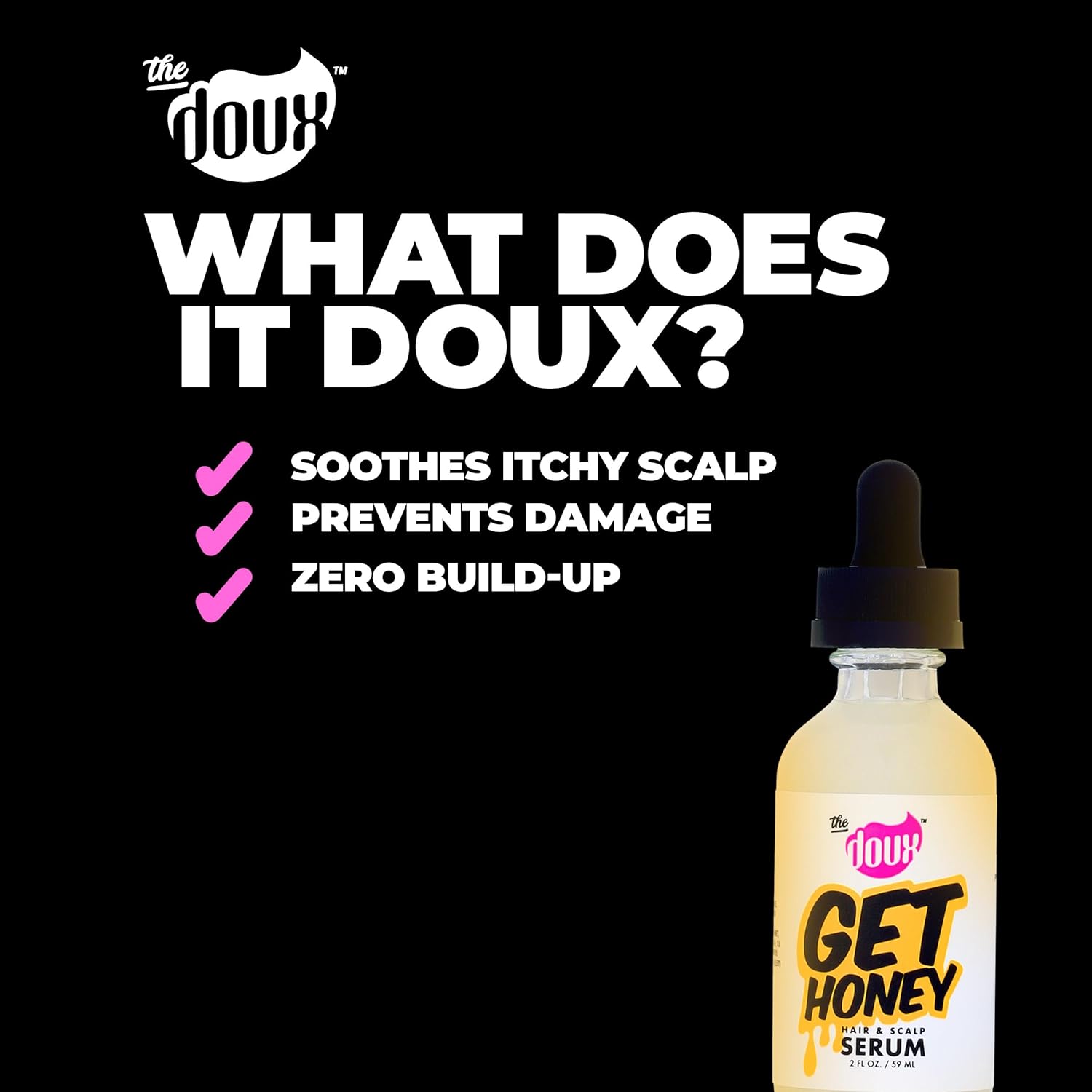 The Doux Get Honey Hair & Scalp Serum for Curly and Natural Hair – Anti-Itch Treatment with Honey – Lightweight Hair Oil for Dry Scalp, Frizz Control, Split Ends & Breakage Protection - Image 5