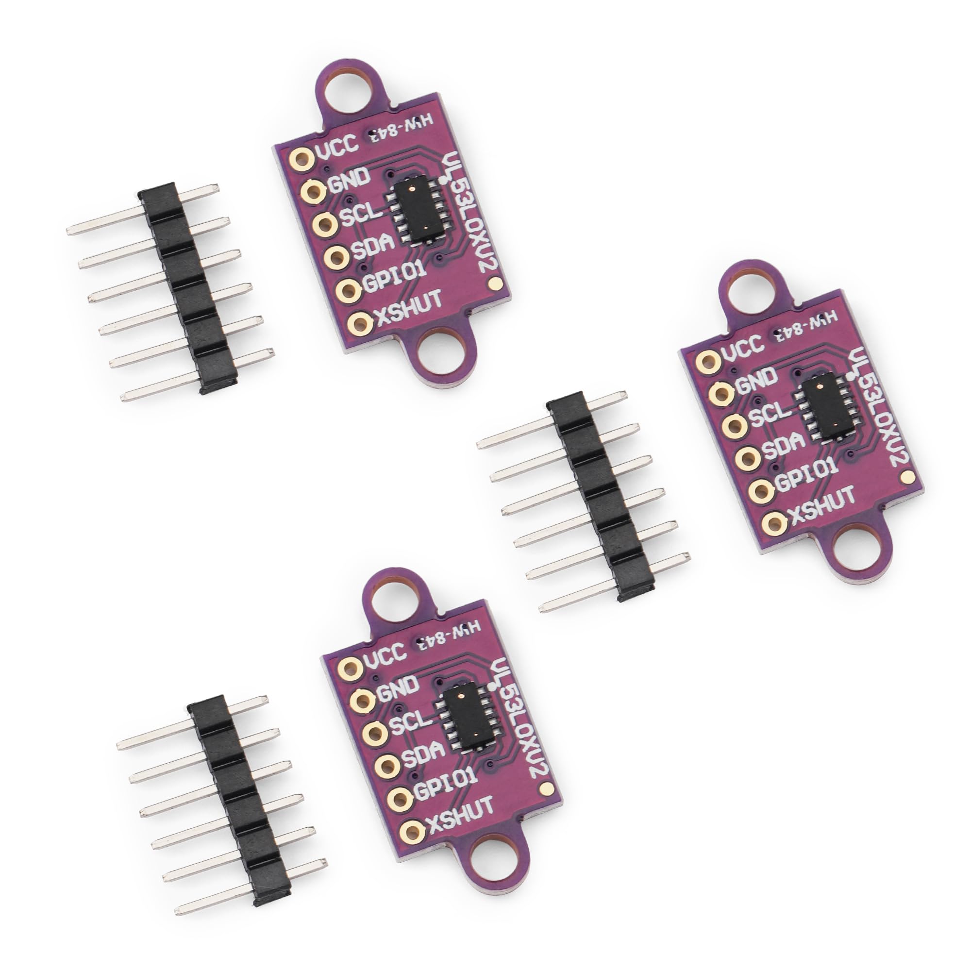 Qoroos 3 PCS VL53L0X Ranging Sensor Module VL53L0X Time-of-Flight (ToF) Ranging Sensor Breakout 2.8-5V I2C IIC Interface Communication