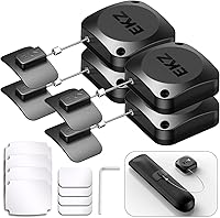 EKZ 8ft Retractable Tether Lanyard Lock for Remotes, Game Controllers & Tablets - Adjustable Length, Strong Adhesive, Anti-Loss Security, 4-Pack