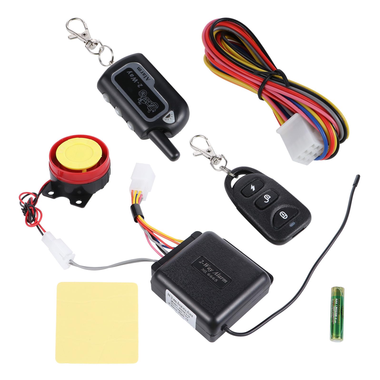 Tofficu Système Extérieur Facile Installation Usage Déverrouillage Forcé Alarme Dispositif de Sécurité en Abs et Cuivre, 125 DB, Petite Taille Moto