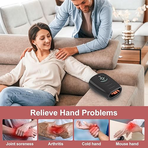 Miniatura 15 de AERLANG Masajeador de manos, regalos de Navidad para mujeres, regalos de elefante blanco para adultos, máquina de masaje de manos con calor
