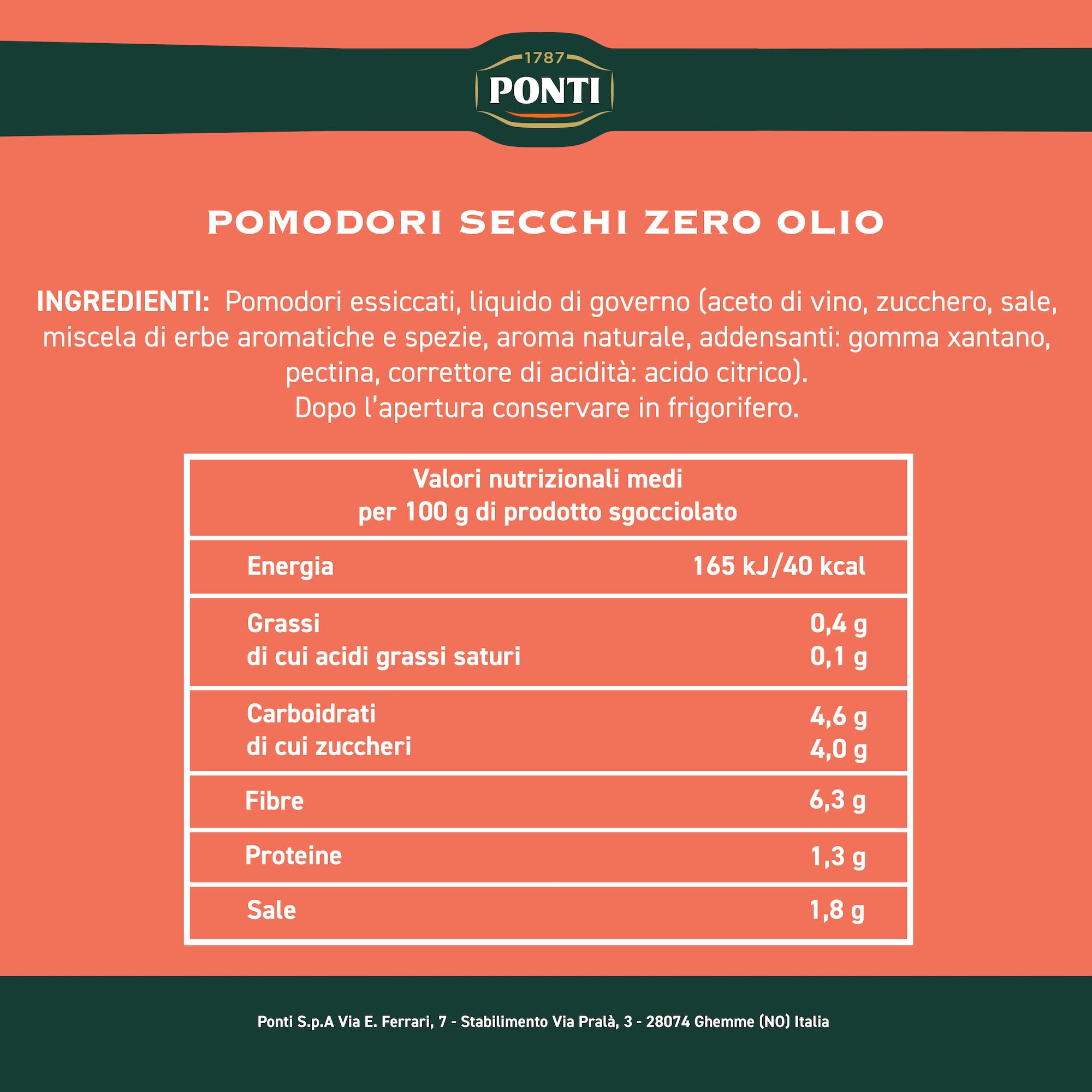 Ponti, Pomodori Secchi Zero Olio, Pomodorini Secchi Privi di Olio e Senza Grassi, Ideali come Aperitivo o Antipasto, Ottimi anche come Contorno, 100% Made in Italy, 12 Barattoli da 300 g