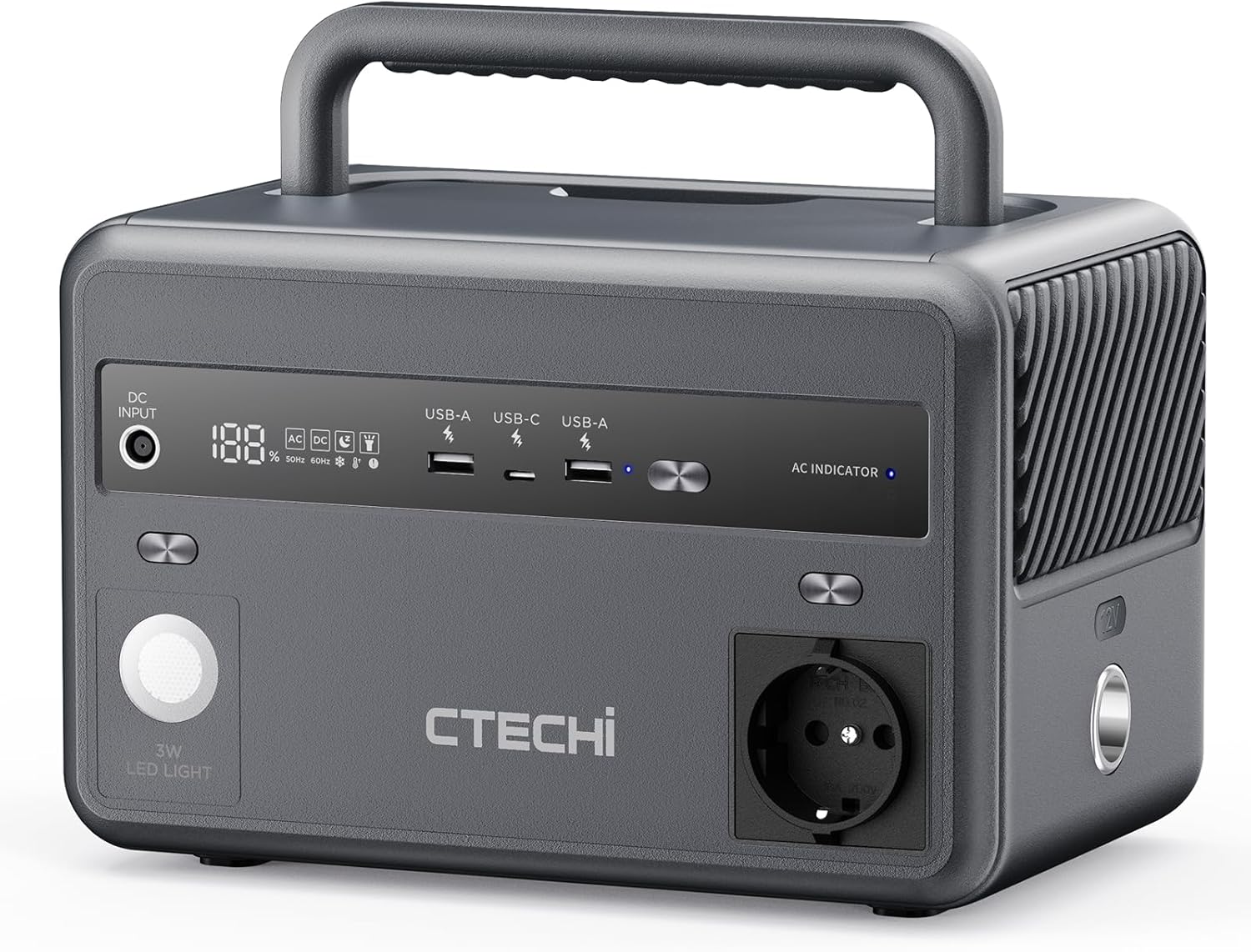 CTECHi Draagbaar powerstation 299 Wh met LifePO4batterij, 300 W generator op zonneenergie, 230