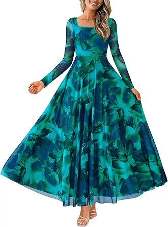 BTFBM Women Maxi Dress Fall 2025 Fashion Elegant Long Sleeve Square Neck Floral Print Party Club Wedding Guest Dresses