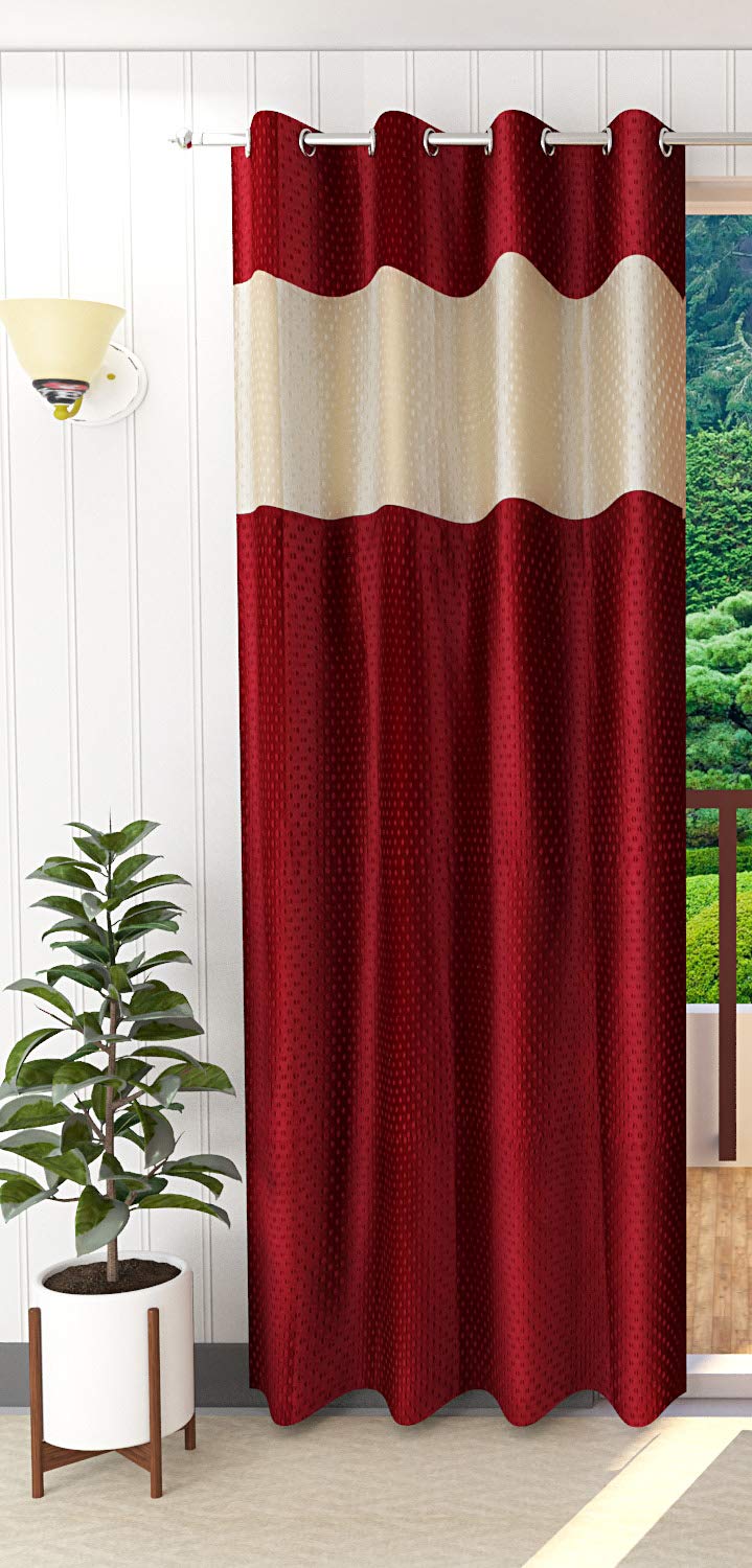 FARRELL Decor 1 Piece Polyester Fancy Curtain for Long Door (4 x 9 Feet Maroon) (B0C6DKBX7B) Amazon Price History, Amazon Price Tracker