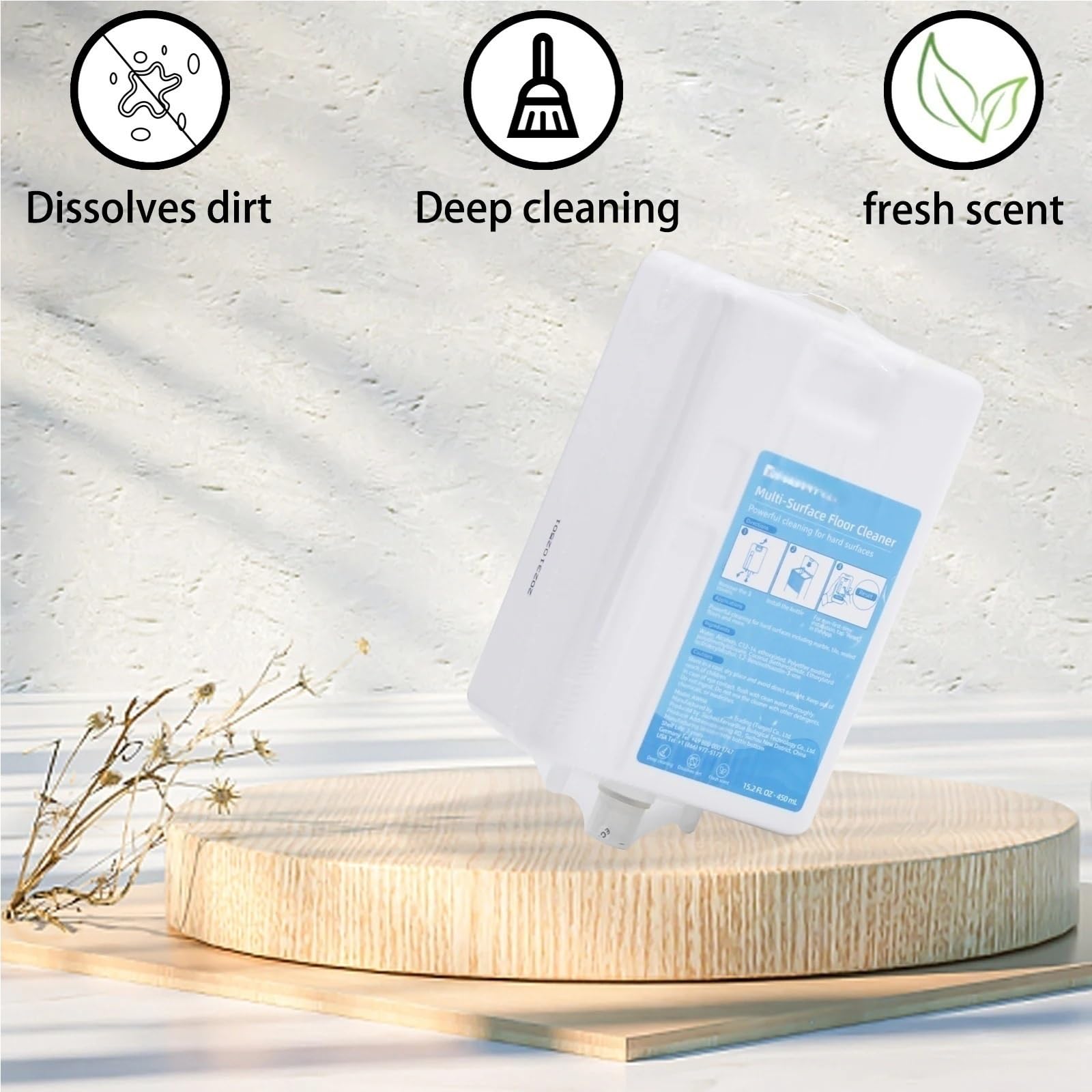 Solución limpiadora multisuperficie de 450ML, Compatible con Dreame L20/L30 Ultra/X10/X10 Pro/X20/X20 Pro Plus, detergente for fregar pisos(4 packs)