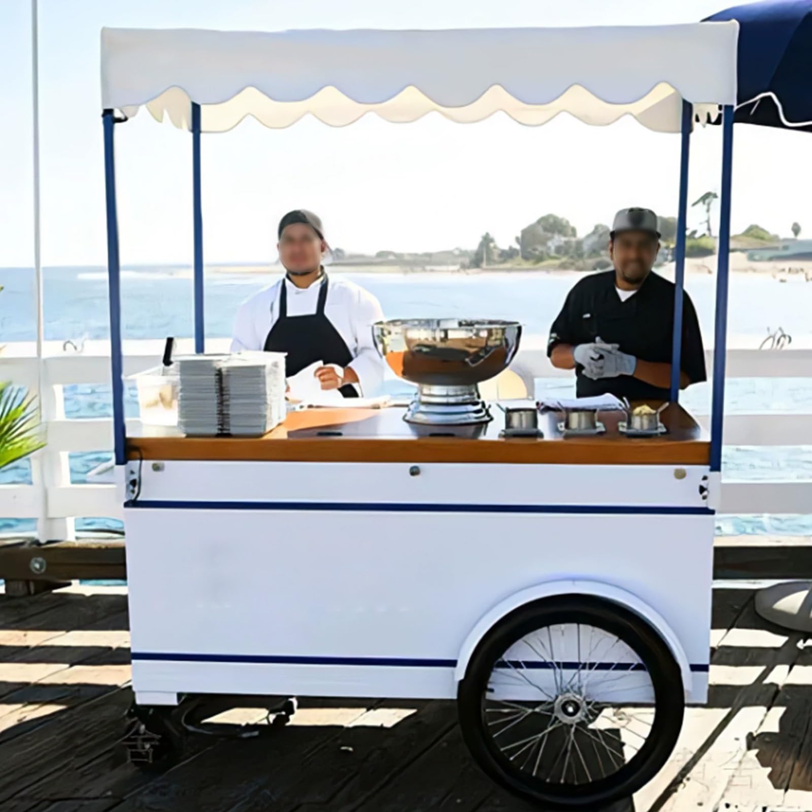 PortabFooCart creativo con tettoia 4 ruote Bancarelle di caffè Cabine del mercato nero 180 cm contenitori Sto per festival eventi e catering