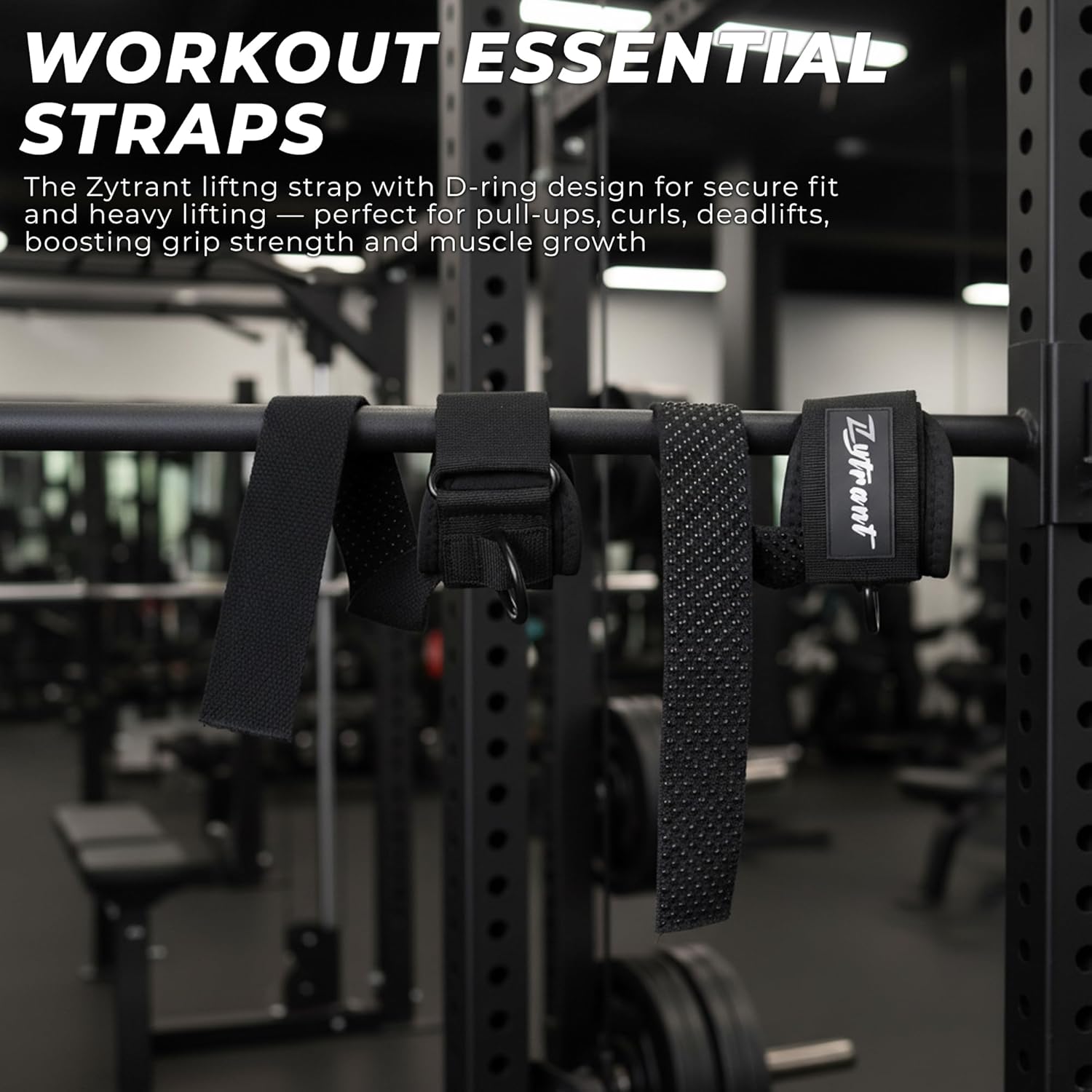 Weight Lifting Straps with Cuffed D Ring,Heavy Duty Thyick Comfortable Lifting Straps, Secure Fit, Enhanced Grip, Straps for Weightlifting & Gym Training - Image 6