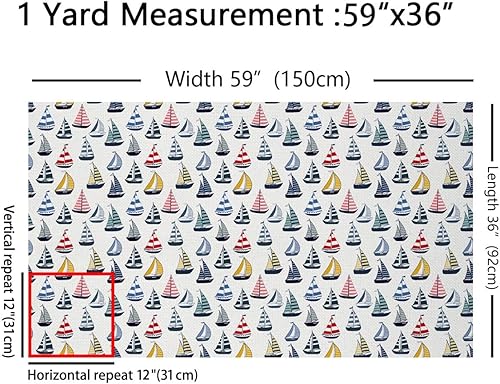 Miniatura 2 de The Yard - Tela de tapicería de estilo náutico costero para sillas, sofá, costura, tema de vela oceánica, tela impermeable para tapicería y