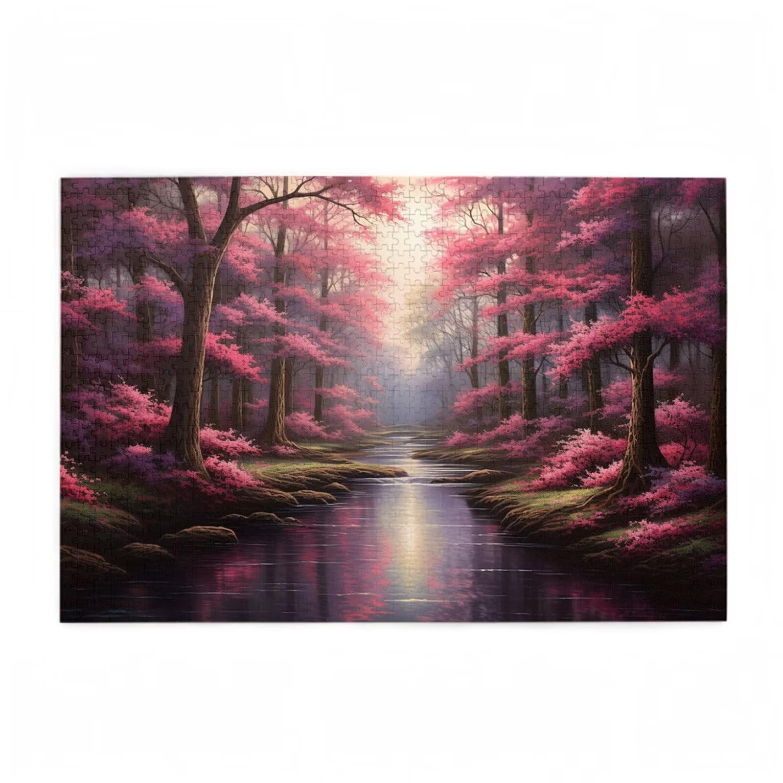 5000 sztuk puzzli dla dorosłych, kreatywne niemożliwe puzzle dla dorosłych, początkujących, duża drewniana układanka z plakatem i pudełkiem do przechowywania, prezenty dla kobiet, motyw: drzewo i las