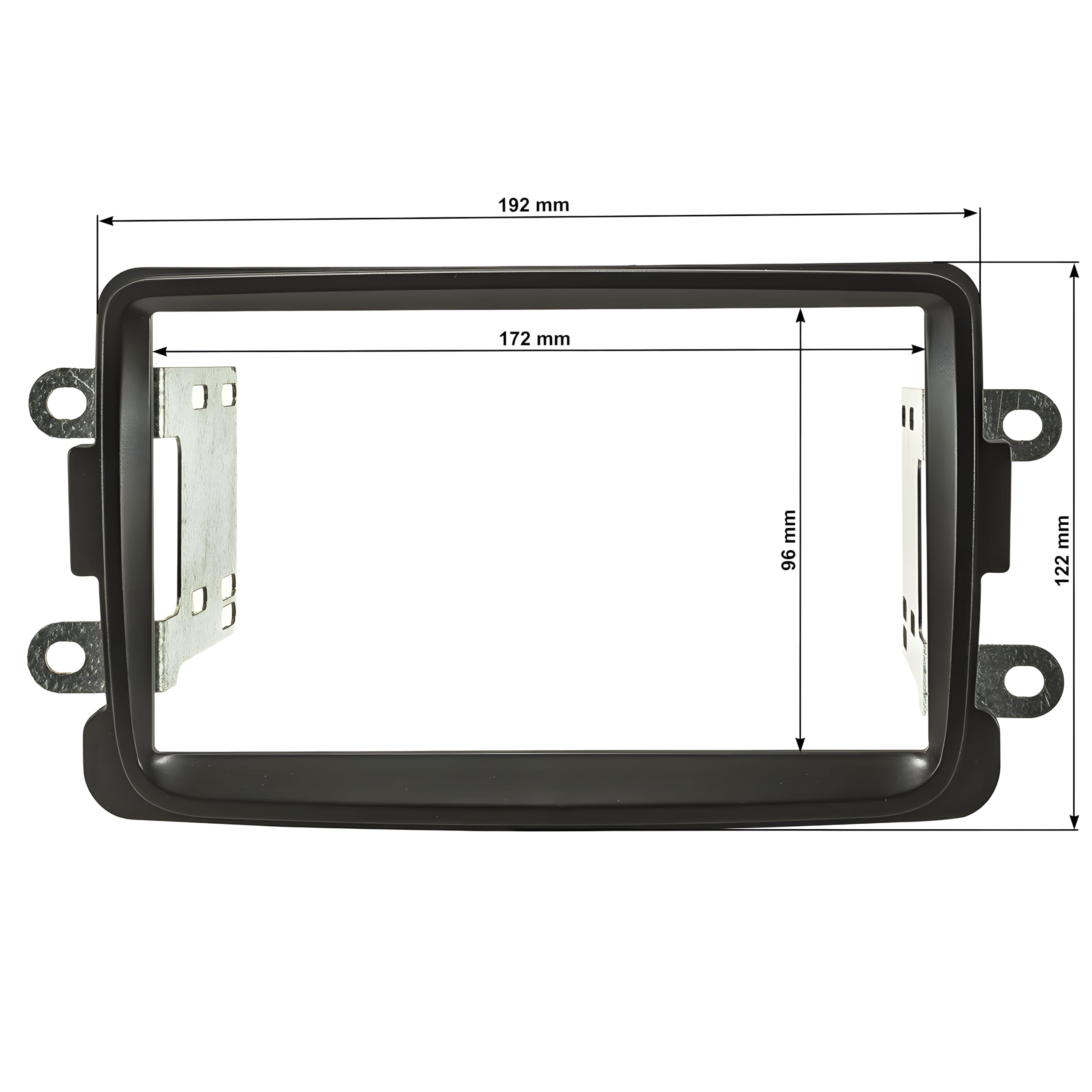sound-way Kit Montaje Autoradio, Marco 2 DIN Radio para Coche, Adaptador Compatible con Dacia Duster, Logan, Sandero, Dokker, Lodgy/Renault Symbol, Captur, Trafic Negro