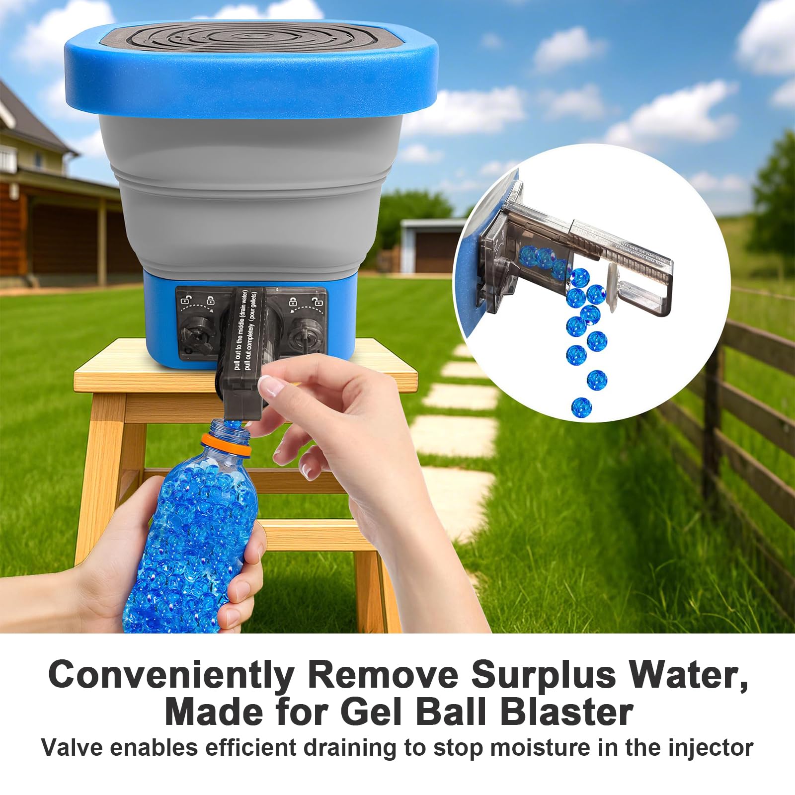 Porta Munizioni per Gel Blaster, Confezione da 10000 Pezzi Senza BPA, Design Pieghevole con Filtro Integrato, per Giochi all'Aperto