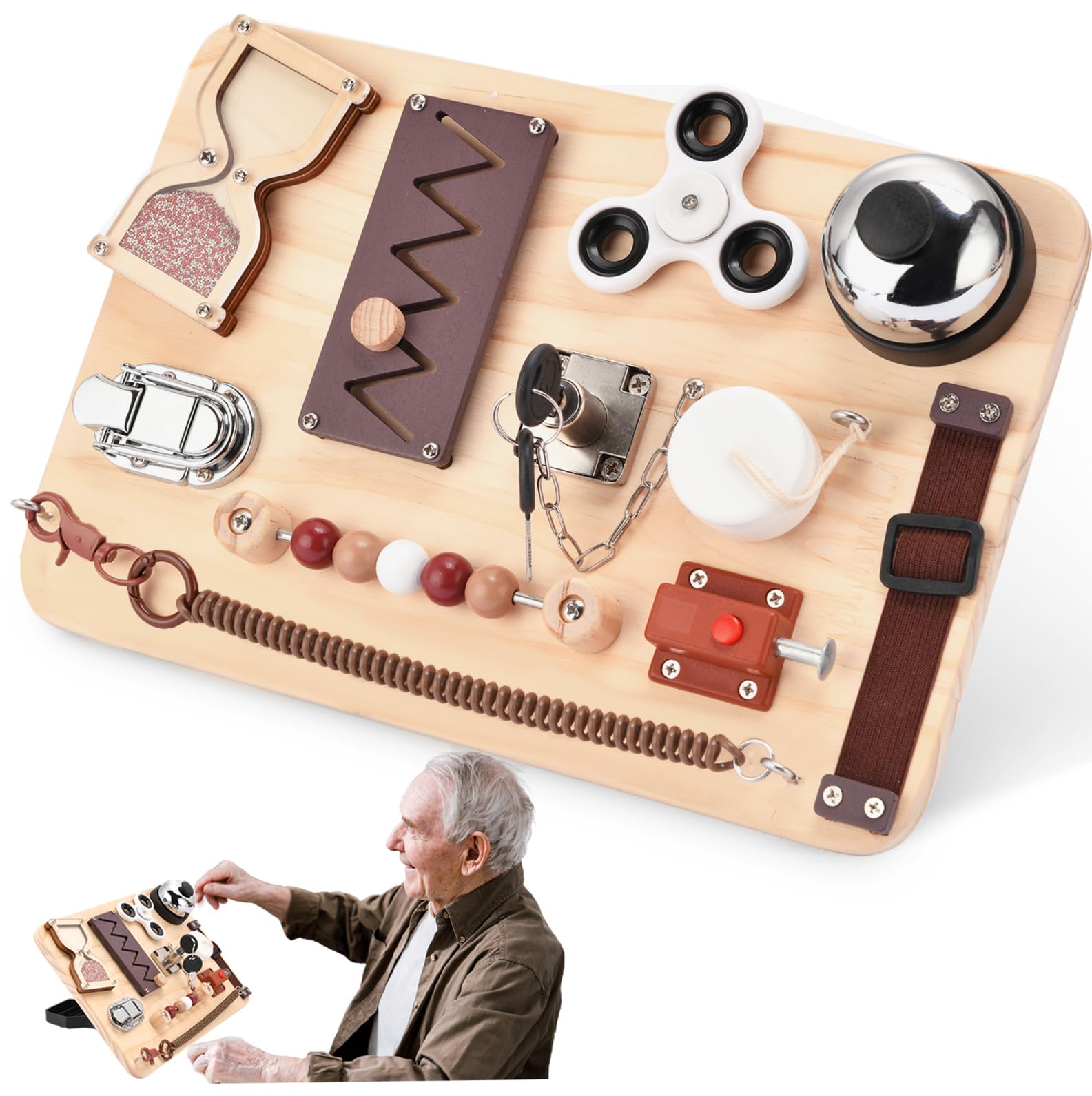 Demenz-Aktivitäten für Senioren, beschäftigtes Brett, Alzheimer-Produkte für ältere Menschen, Gedächtnisspiele für Autismus, Erwachsene, Demenz, Gadgets, sensorisches ADHS-Spielzeug, Angstlinderung