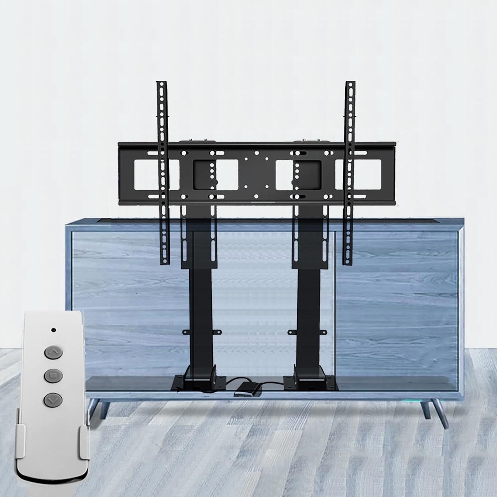 Supporto da Pavimento Elettrico per TV con Telecomando, Staffa telescopica Regolabile per Sollevare TV elettriche da 55-100/120 Pollici, può Essere Nascosto in Un m,55-100inch TV