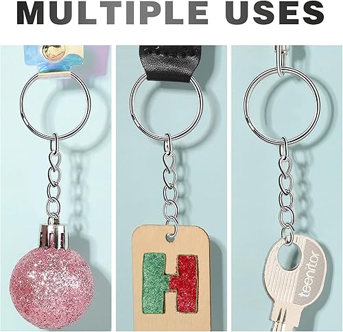 Miniatura 5 de Teenitor 120 piezas de anillos para llaveros, llaveros de 1 pulgada, suministros para hacer llaveros, llavero para manualidades, llave, automóvil