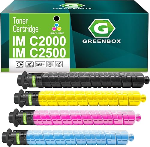 GREENBOX IM C2500 C2000 - Cartucho de tóner compatible con Ricoh IM C2500H 842307 842310 842309 842308 compatible con impresoras Lanier Savin IM