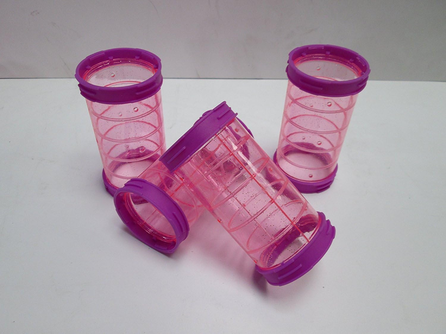 Fantazia Hamster Cage Straight Glitter Tubes In Pink Blue Orange Red Lime Purple (Pink & Purple)