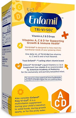 Miniatura 7 de Enfamil Prenatals  Baby Vitamins Tri-Vi-Sol - Gotas multivitaminas de vitamina A C y D para bebés apoyan el crecimiento y la salud inmunológica