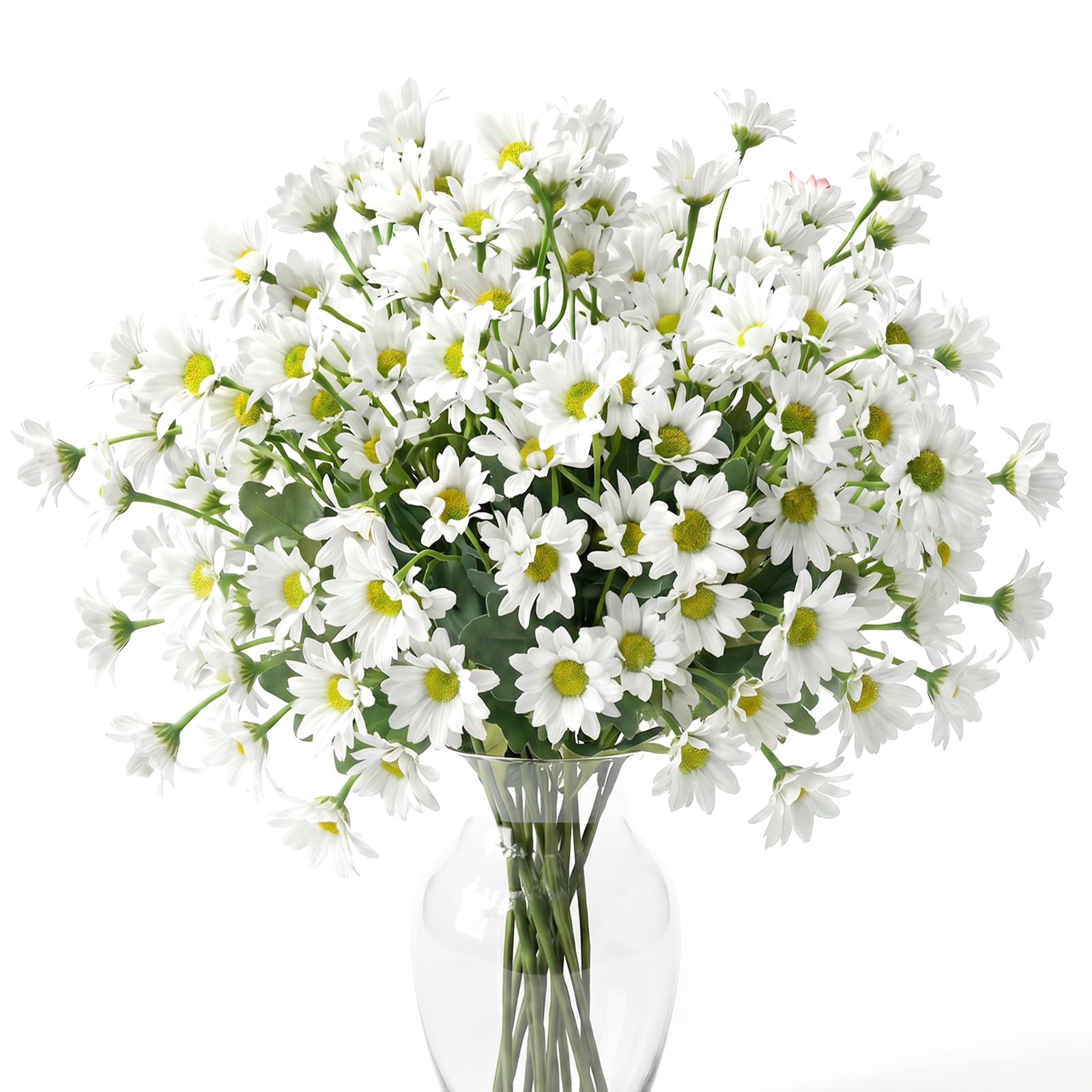 6 Bundles Artificial White Daisy Flowers Outdoor-Plastic Fake Garden Flowers UV Resistant Faux Daisies Flowers, Silk Flowers Faux Plants for Outdoor Indoor Garden Balcony Porch Yard Patio Window Box — image 1