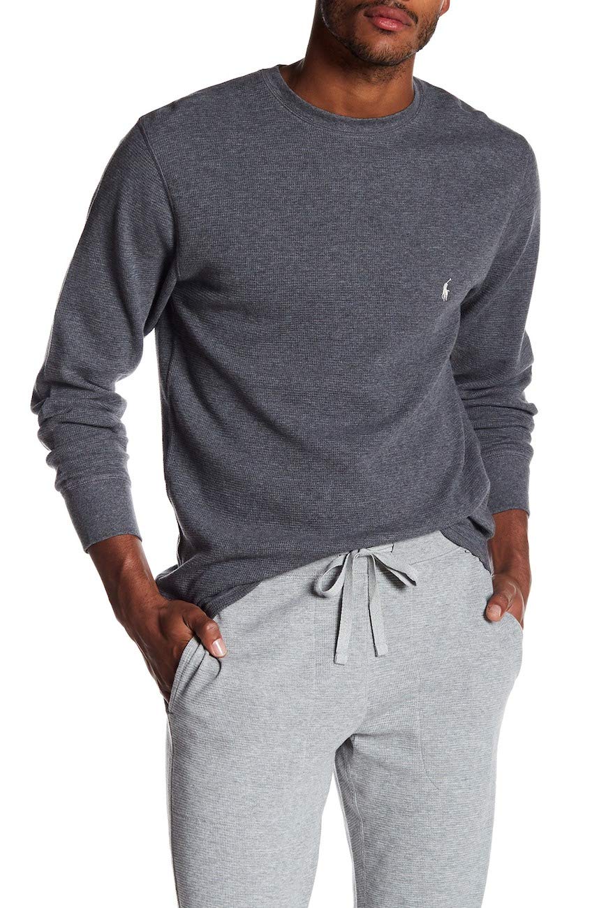 Polo Ralph Lauren Waffle Knit Crew Neck Top Gray X-Large