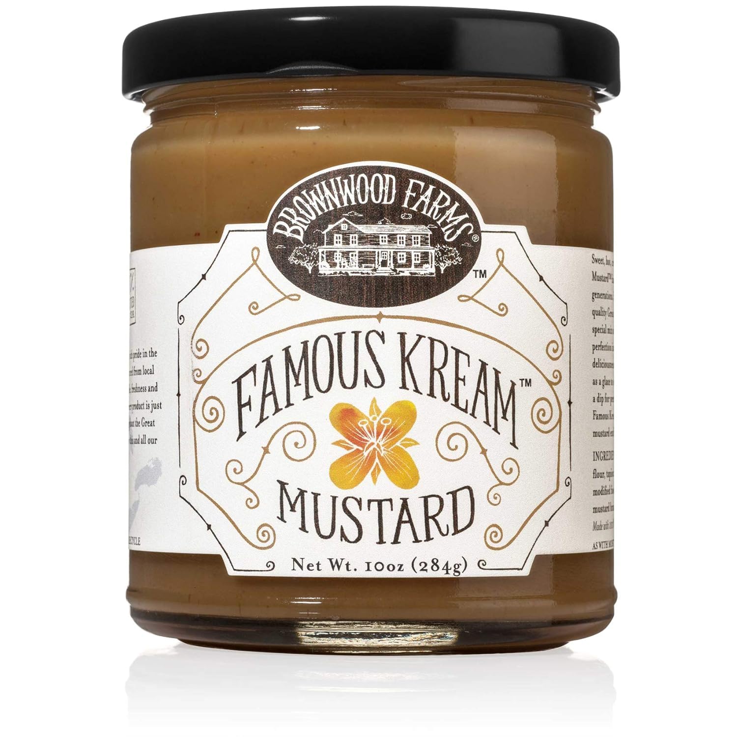 Brownwood Farms Flavored Mustard, Made in Small Batches, Sweet, Hot, Creamy and Delicious, From the Great Lakes Region (Famous Kream, 10 Ounce)