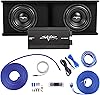 Skar Audio Dual 10 Full 2400 Watt SDR Series Subwoofer Base Package - with Load Enclosure with Amplifier