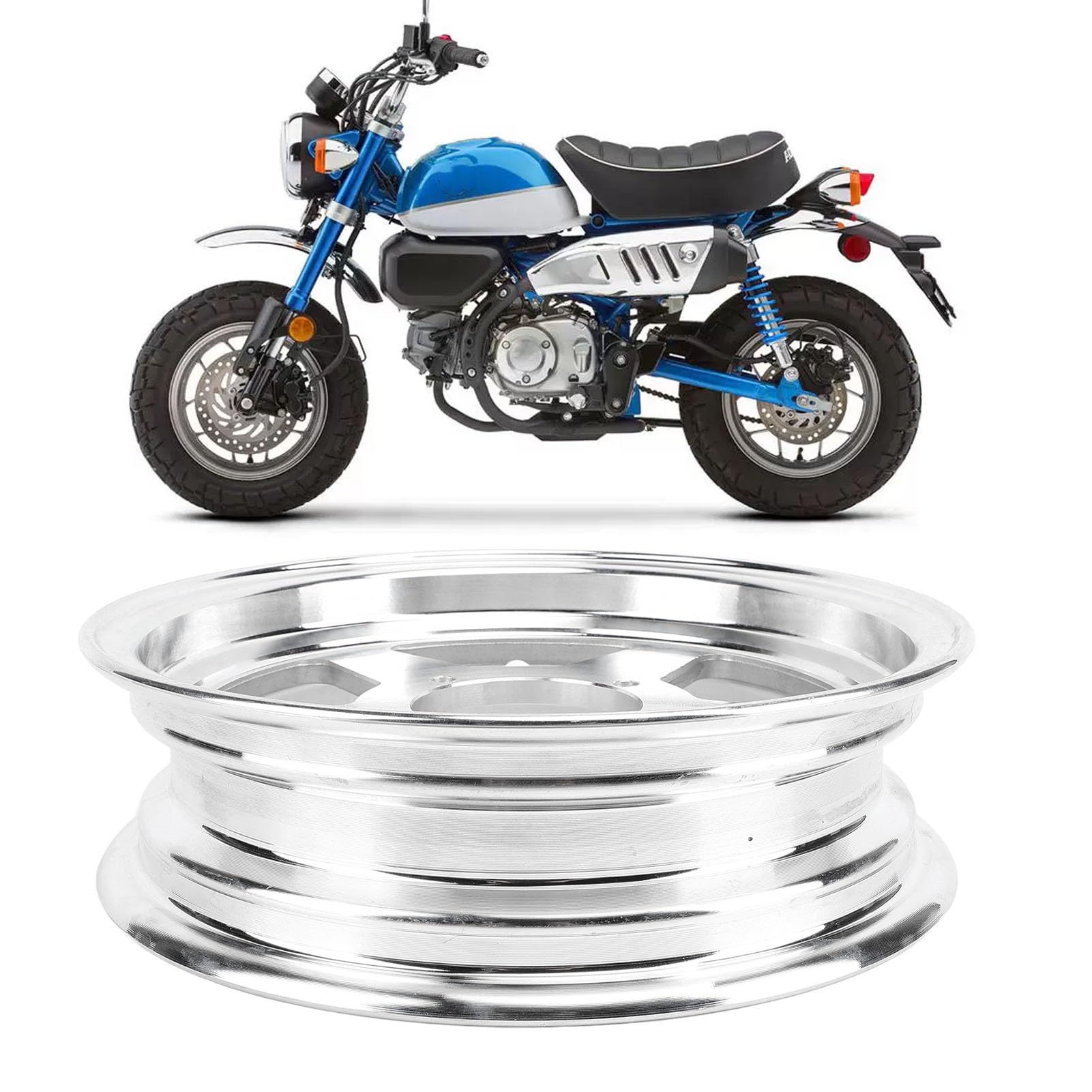 Akozon Cerchione in Lega di Alluminio Leggero 2.50-10 per Ruota Anteriore Anteriore Monkey Z50 Trail Bike