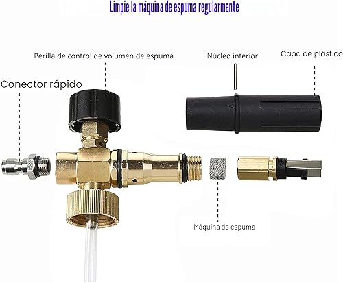 Miniatura 5 de Tool Daily Pistola de lavado a presión corta con cañón de espuma, conector rápido de 1/4 pulgadas, con 5 puntas de boquilla de hidrolimpiador, 1
