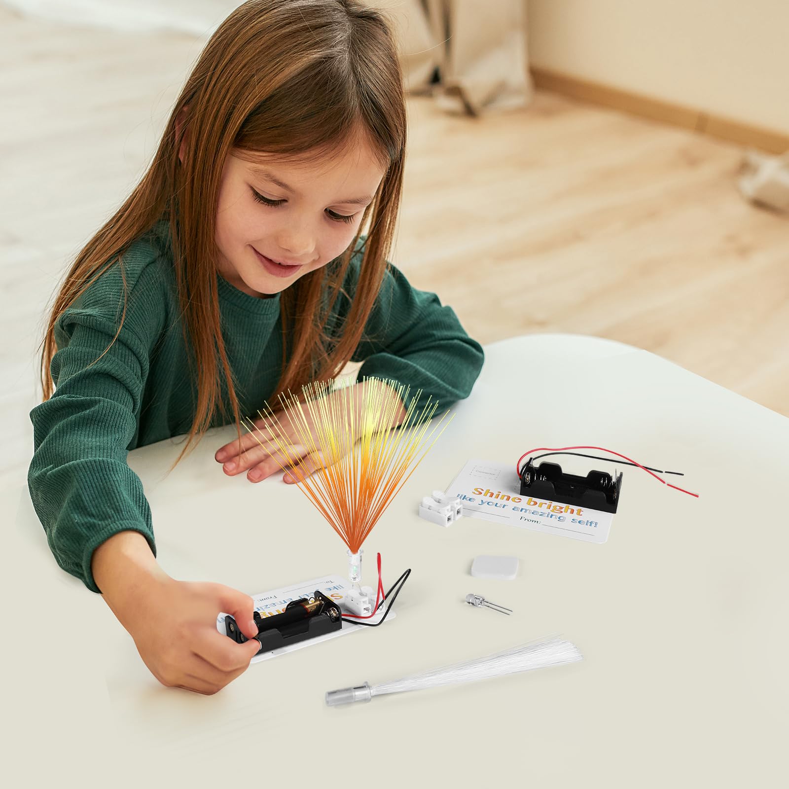 12 Bulk Craft Kits for Kids 8-12, STEM Activities Science Projects for Girls, Fiber Optic Light Experiments, Simple Electric Circuits Classroom Gifts for Class 2nd 3rd 4th Grade Activity — view 6