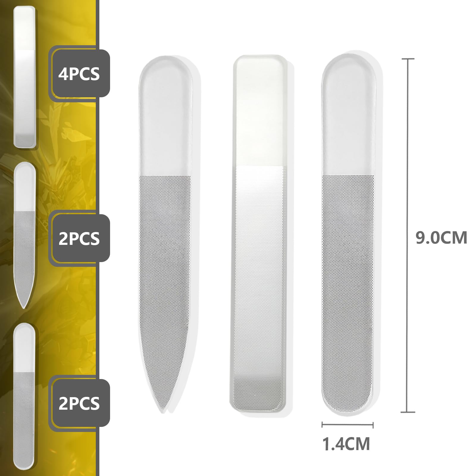 YYMT 8 Pcs Hobby Model Polishing Tools, Reusable Glass Polishing File with Storage Case - Image 2