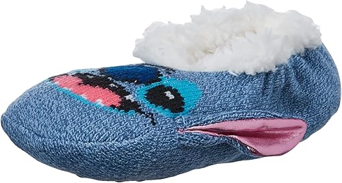 Disney Lilo & Stitch Chaussons en fourrure pour femme, Lumière bleue, Fits Sock 