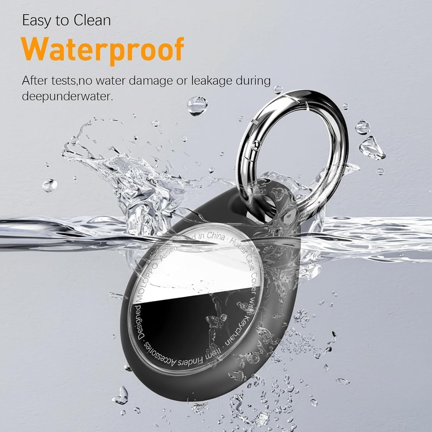 MOLOPPO 4 Pack Waterproof Holder for AirTag 1st & 2nd Gen (2026), Black image 2