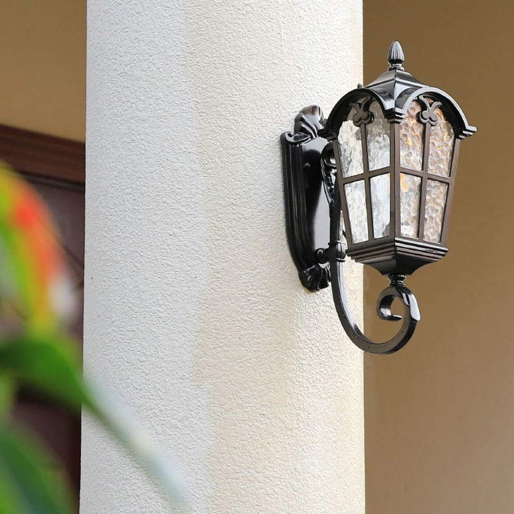 Tradizionale Garage Pavilion Victoria Outdoor Sconce Lanterna di Vetro Finitura Nera Portico Frontale Alluminio Metallo Illuminazione Da Parete E27 Edison Retro Villa Cou,