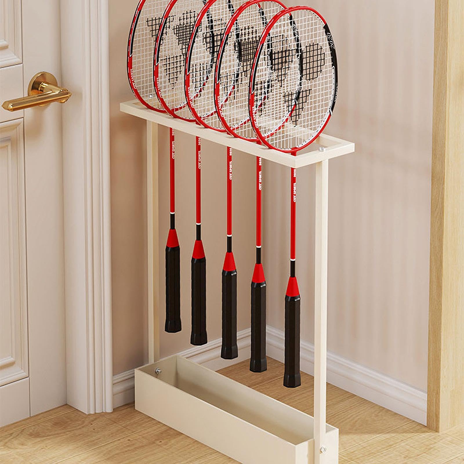 bnf® Badminton Racquet Storage Rack Sport Equipment Organizer for Entryway School White | Tennis & Racquet Sports | Badminton-image-27