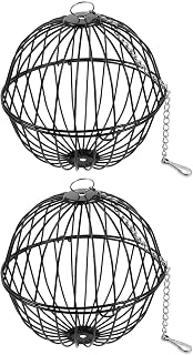 2pcs Stainless Steel Spherical Feeders with Hook for Garden Birds