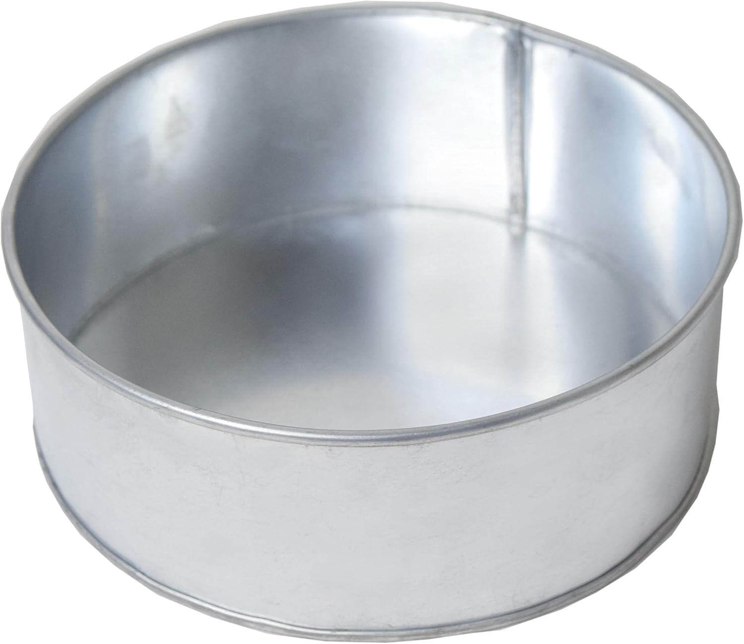 EUROTINS Single Round Birthday Wedding Anniversary Cake Tin Mould Pan 8", Silver