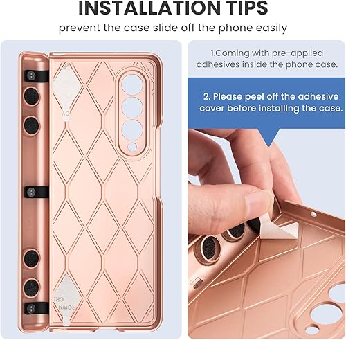 Miniatura 2 de Ruky Funda con función atril para Samsung Galaxy Z Fold 3 con protección de bisagra, carcasa de cuerpo completo con protector de pantalla integrado