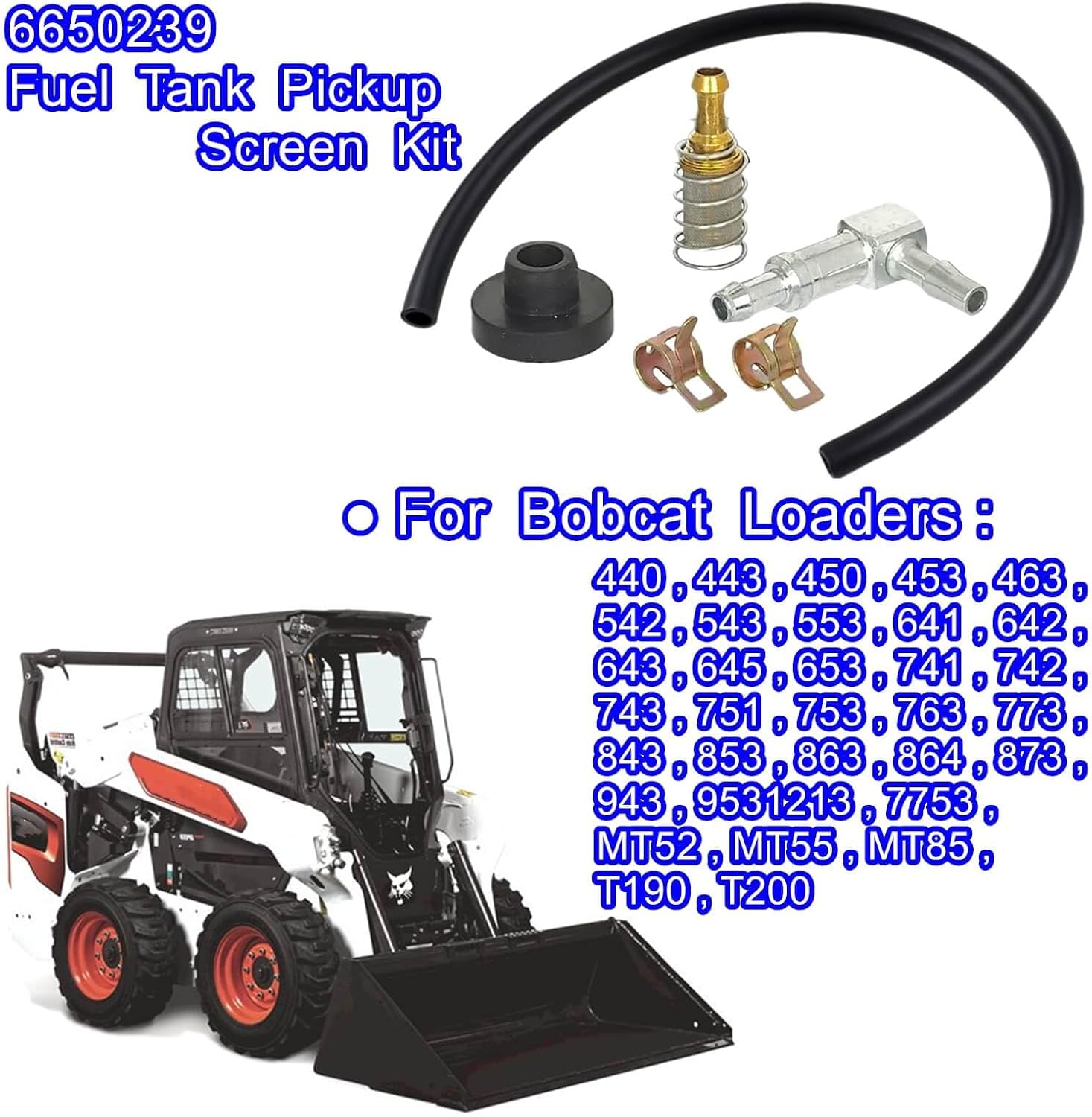 Fuel Tank Pickup Screen Kit 6650239 ,Compatible With Loaders 863 864 751 753T200 T190 763 773 7753 853 873 335 337 943 953 641 642 643 645 653 741 742 743 Articulated Loaders Excavators